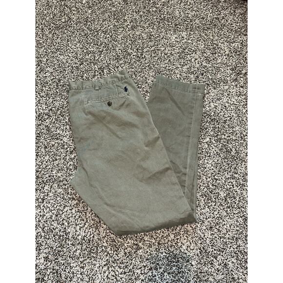 Polo Ralph Lauren Men’s Slim Fit Size 36x29 Green Pants Flat Front Chino - Picture 1 of 10